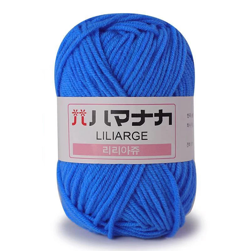 Fil de Coton Lait 4 Plis Anti-Peluche 25g Fil Doux pour Tricot et Crochet Foulards