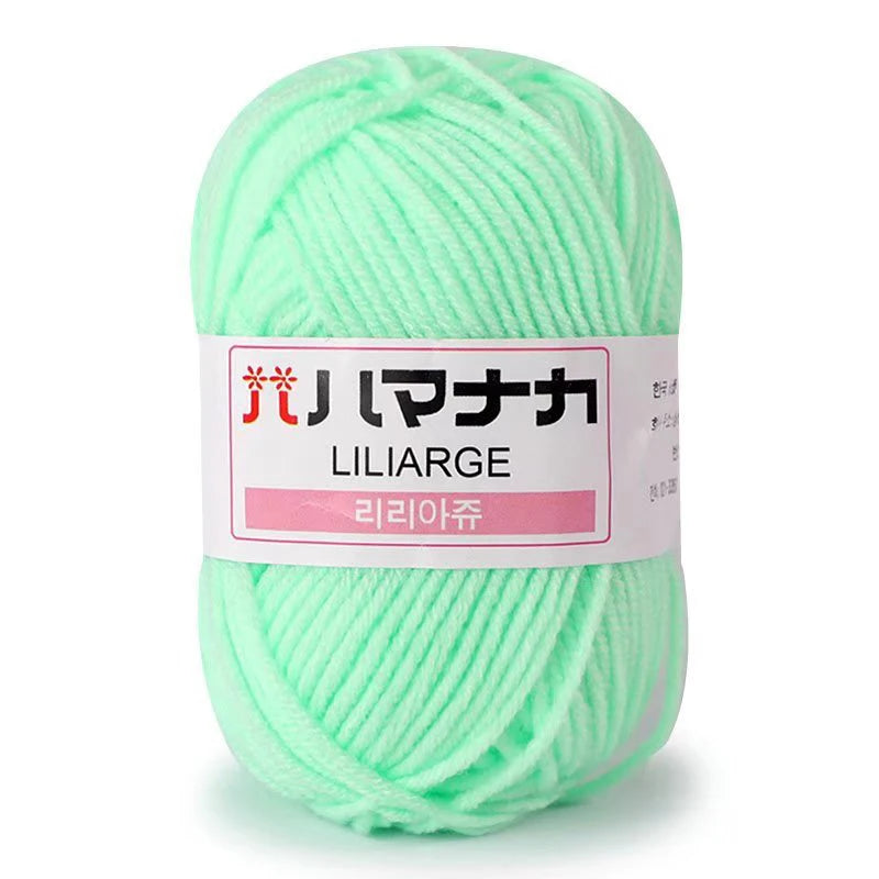 Fil de Coton Lait 4 Plis Anti-Peluche 25g Fil Doux pour Tricot et Crochet Foulards