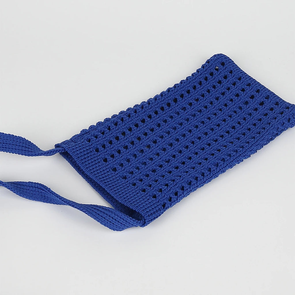 Breathable Knitted Cutout Foldable Phone Bag Womens Diagonal Crossbody