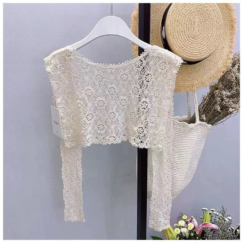 Faux Col Amovible en Dentelle au Crochet pour Femme, Accessoire Châle