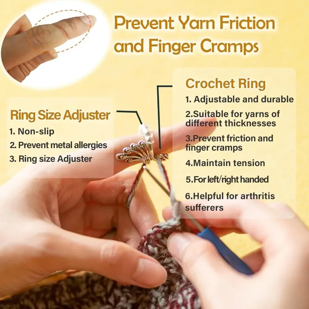 Adjustable Crochet Tension Ring For Beginners Cat Themed Yarn Guide Ring
