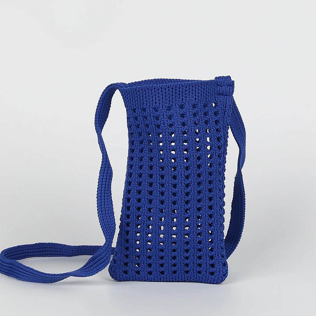 Breathable Knitted Cutout Foldable Phone Bag Womens Diagonal Crossbody
