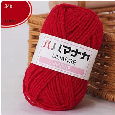 Laine Coton Douce DIY pour Bébé Tricot et Crochet, Fibre de Velours Épaisse