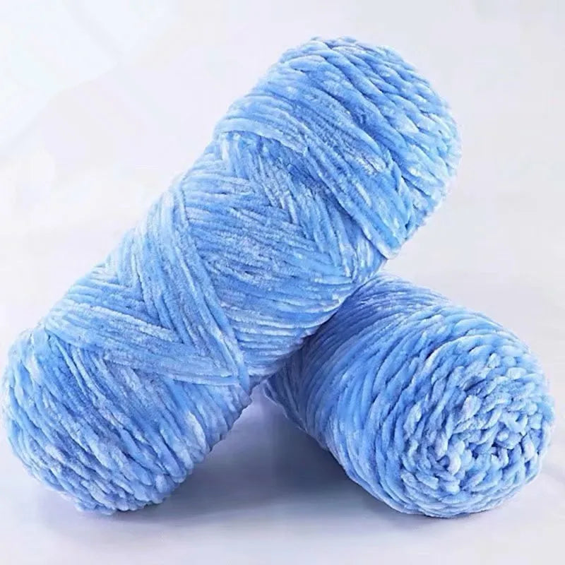 Velvet Polyester Yarn 100g 130m Amigurumi Plush Chenille for Knitting Dolphin
