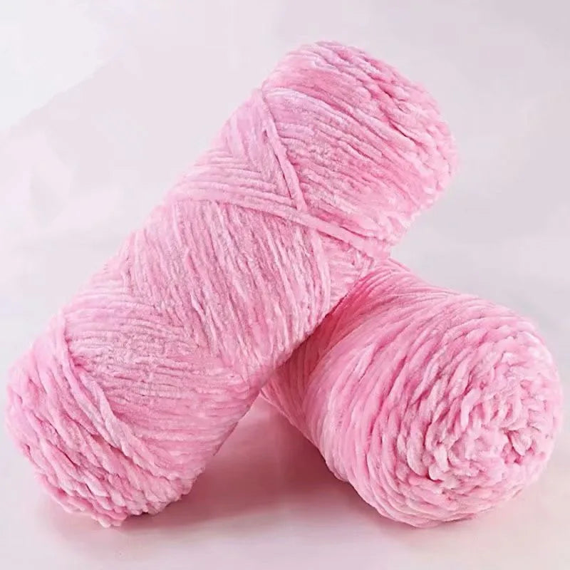 Velvet Polyester Yarn 100g 130m Amigurumi Plush Chenille for Knitting Dolphin