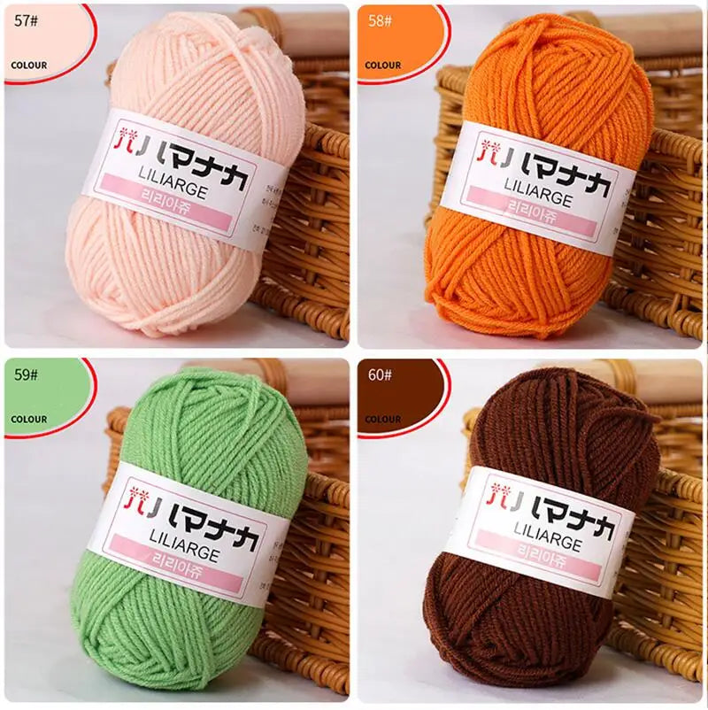 DIY Baby Milk Soft Cotton Wool Yarn For Knitting And Crochet Thick Velvet Fiber