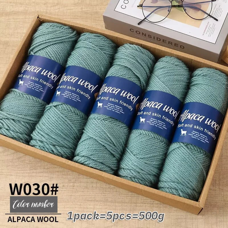 Fil de laine d'alpaga brut 500g avec mélange de polyester pour pulls chauds