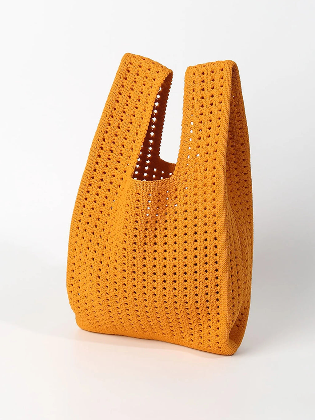 Handmade Knit Handbag Women Mini Shoulder Bag Casual Plaid Stripe Tote