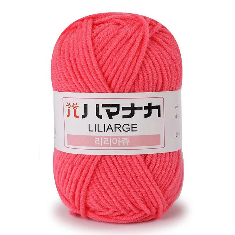 Fil de Coton Lait 4 Plis Anti-Peluche 25g Fil Doux pour Tricot et Crochet Foulards