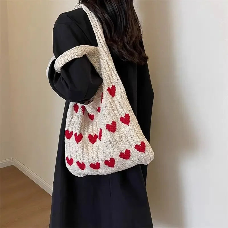 Summer Knitted Designer Tote Bag For Women Large Capacity Shoulder Handbag