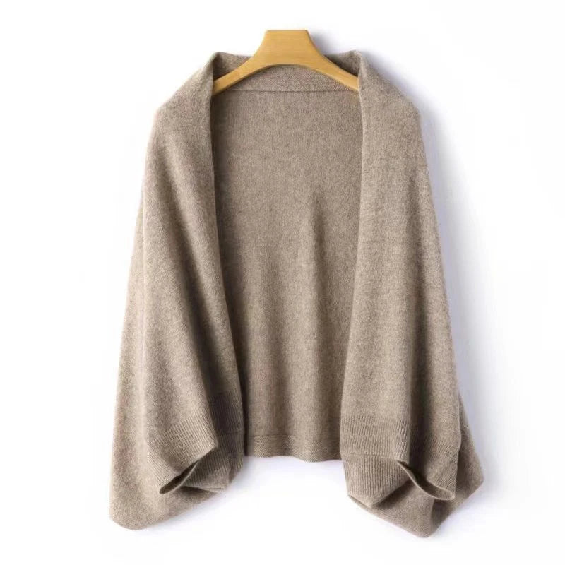 100 Percent Wool Women Knitted Shawl Scarf Warm Knitwear Cloak Wrap