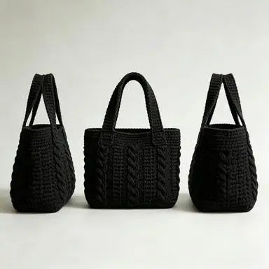 Knitted Wool Tote Bag Unisex Large Capacity Crossbody For Everyday Commute