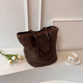 Women Bohemian Straw Shoulder Bag Large Crochet Tote For Beach Summer Woven
