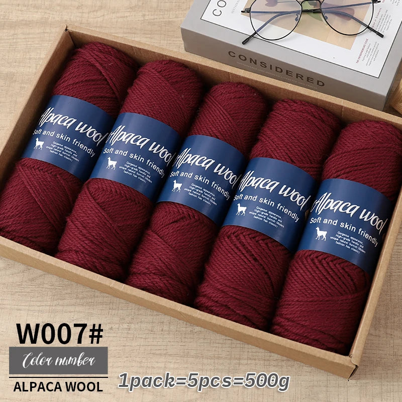 Fil de laine d'alpaga brut 500g avec mélange de polyester pour pulls chauds