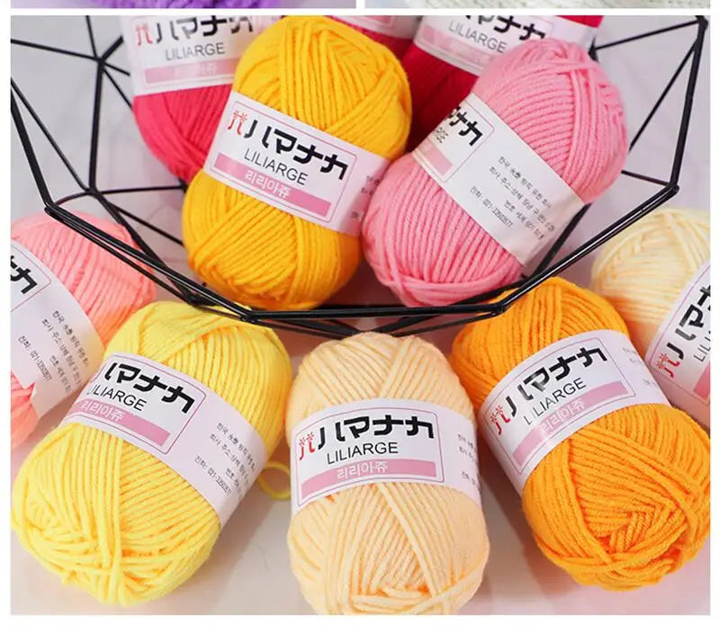 Milk Soft Baby Cotton Yarn 25G Velvet Thick Fiber For Knitting Crochet