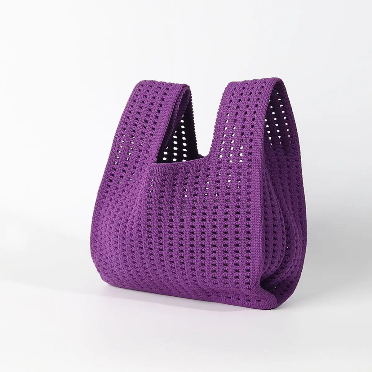 Sac à main tricoté fait main pour femme, mini sac à bandoulière, fourre-tout décontracté à carreaux et rayures