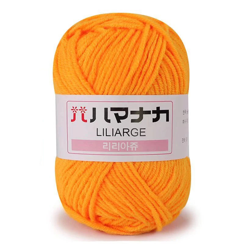 Fil de Coton Lait 4 Plis Anti-Peluche 25g Fil Doux pour Tricot et Crochet Foulards