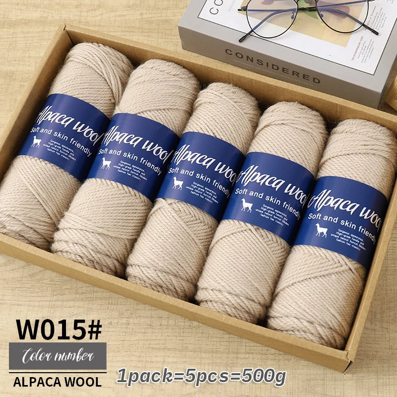 Fil de laine d'alpaga brut 500g avec mélange de polyester pour pulls chauds