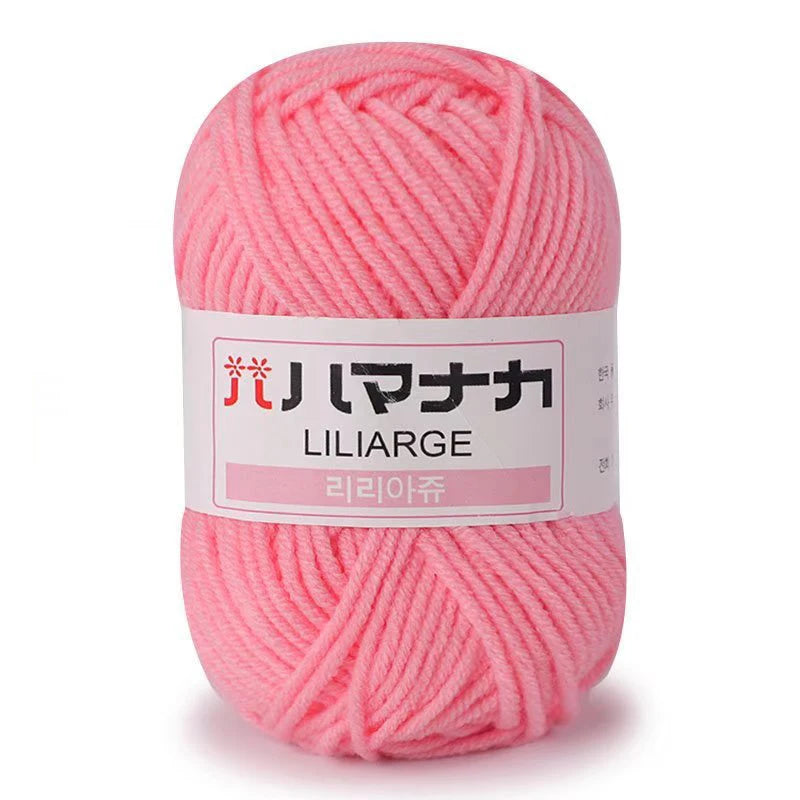Fil de Coton Lait 4 Plis Anti-Peluche 25g Fil Doux pour Tricot et Crochet Foulards