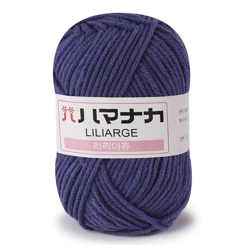 Fil de Coton Lait 4 Plis Anti-Peluche 25g Fil Doux pour Tricot et Crochet Foulards