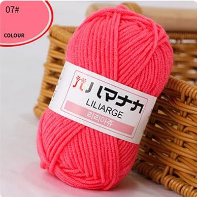 Laine Coton Douce DIY pour Bébé Tricot et Crochet, Fibre de Velours Épaisse