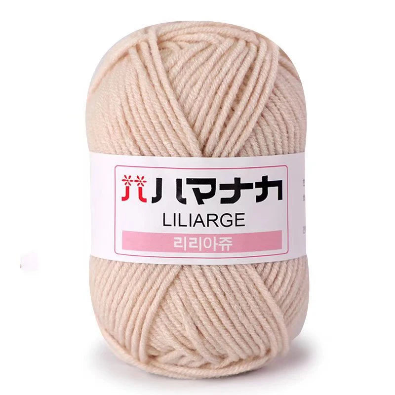 Fil de Coton Lait 4 Plis Anti-Peluche 25g Fil Doux pour Tricot et Crochet Foulards