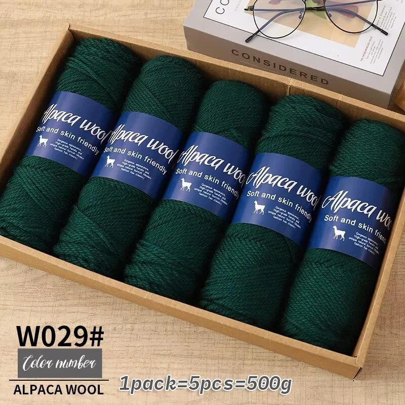 Fil de laine d'alpaga brut 500g avec mélange de polyester pour pulls chauds