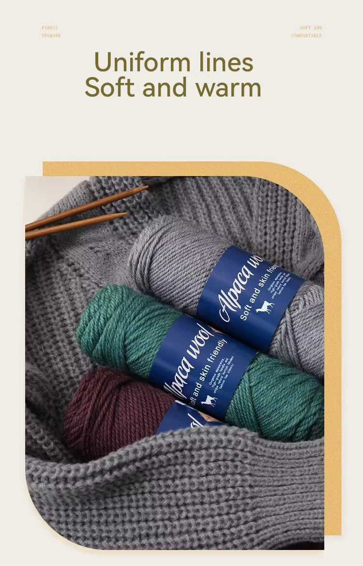 500g Coarse Alpaca Wool Yarn With Polyester Blend For Warm Sweaters