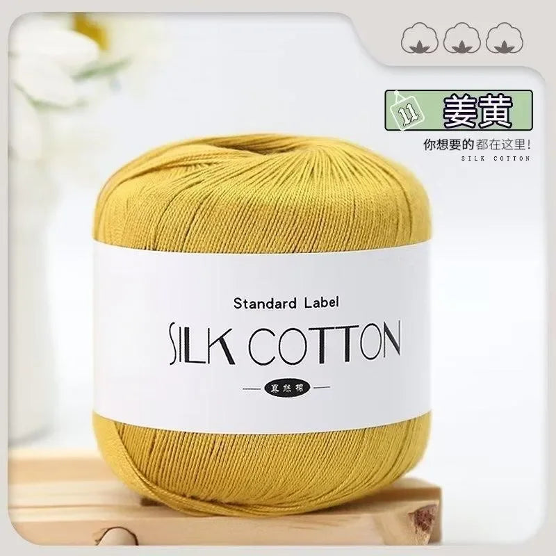 50g Fil à Crochet en Coton Soie Dentelle pour Tricots Bébé Doux Chaud Point de Croix