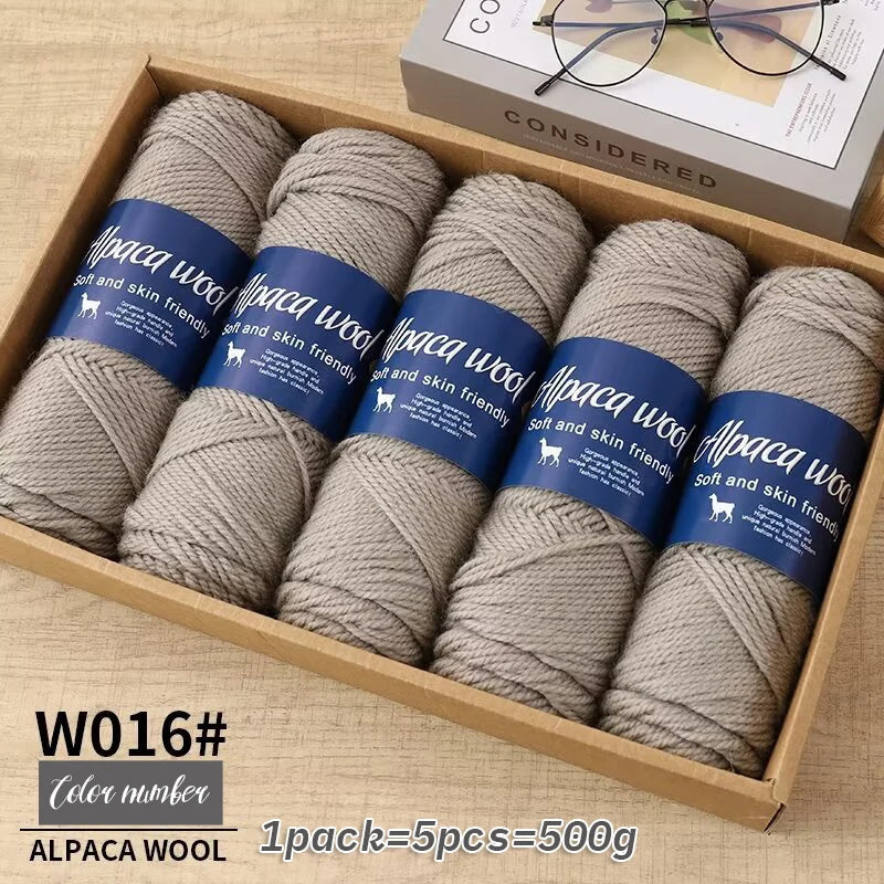 Fil de laine d'alpaga brut 500g avec mélange de polyester pour pulls chauds