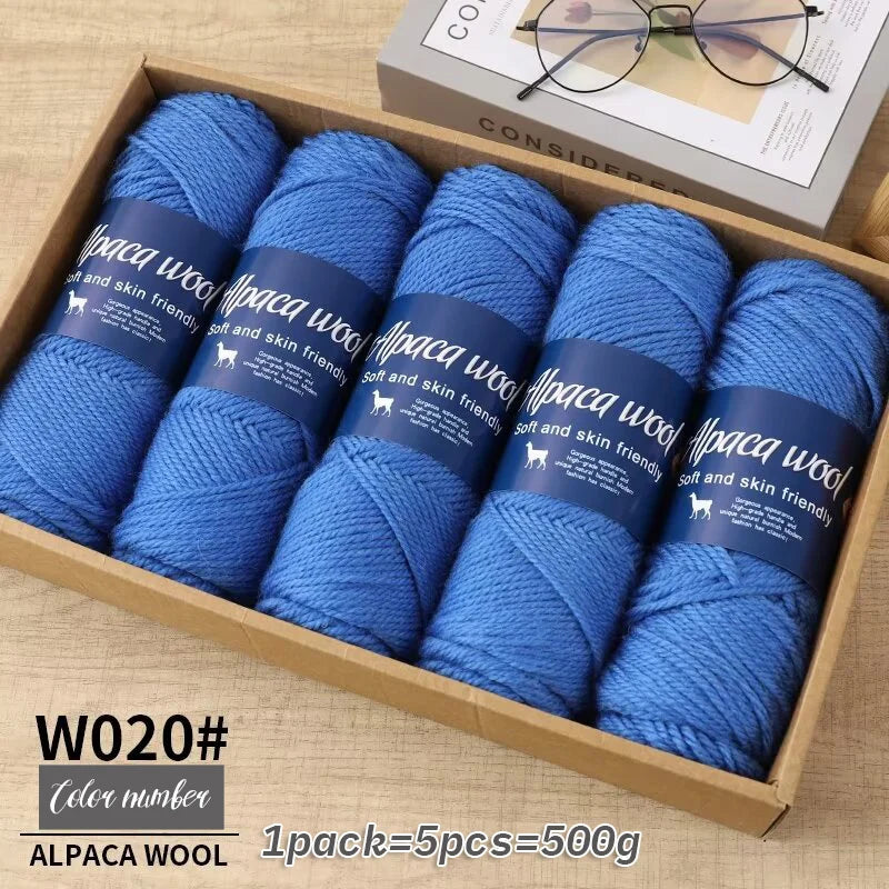 Fil de laine d'alpaga brut 500g avec mélange de polyester pour pulls chauds