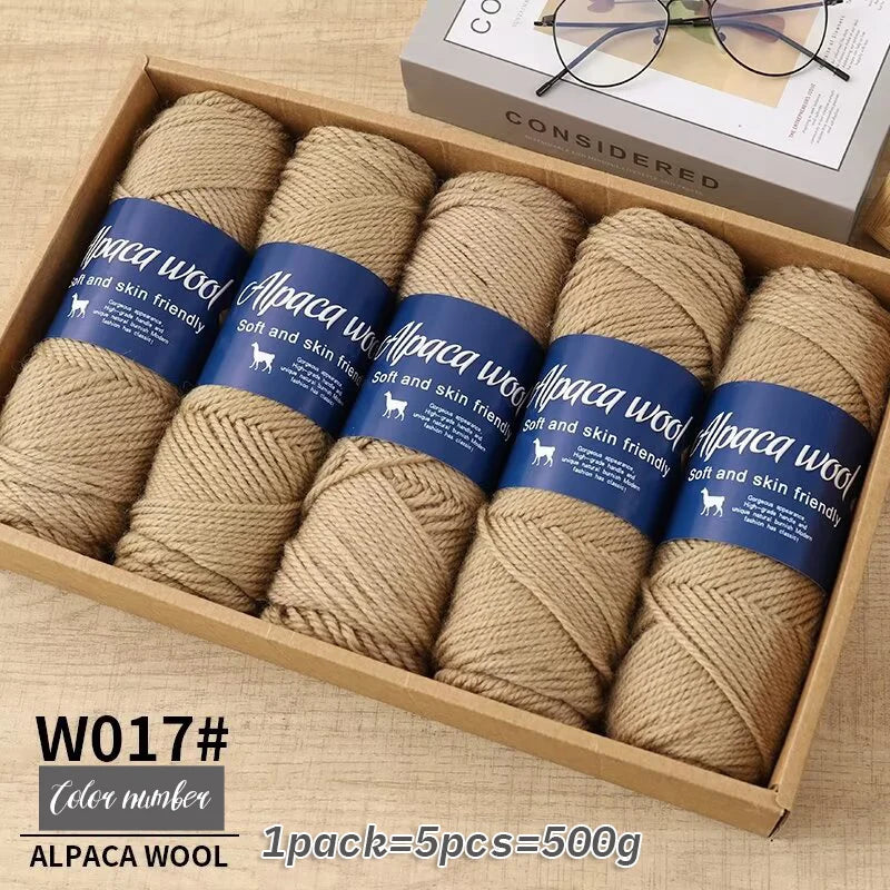 Fil de laine d'alpaga brut 500g avec mélange de polyester pour pulls chauds