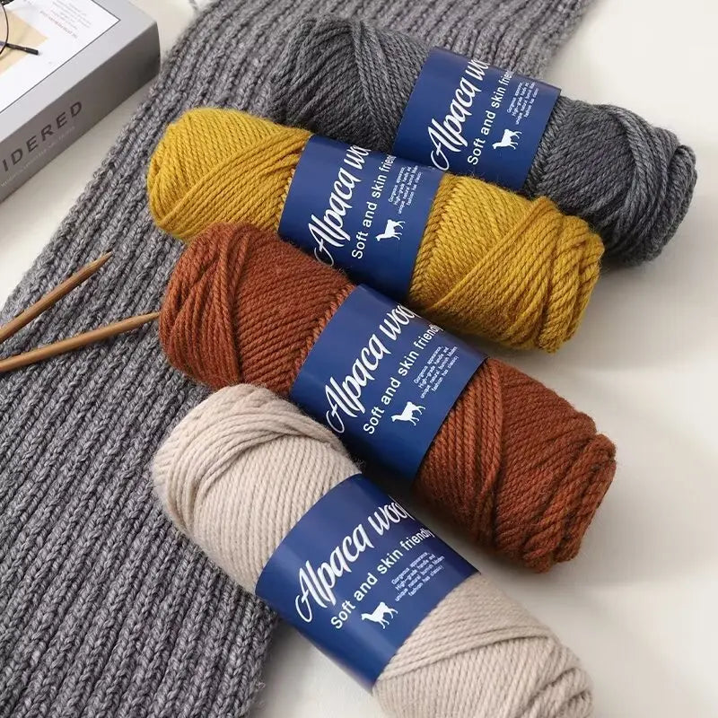 500g Coarse Alpaca Wool Yarn With Polyester Blend For Warm Sweaters