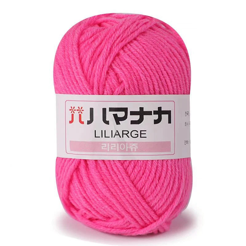 Fil de Coton Lait 4 Plis Anti-Peluche 25g Fil Doux pour Tricot et Crochet Foulards