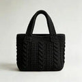 Knitted Wool Tote Bag Unisex Large Capacity Crossbody For Everyday Commute