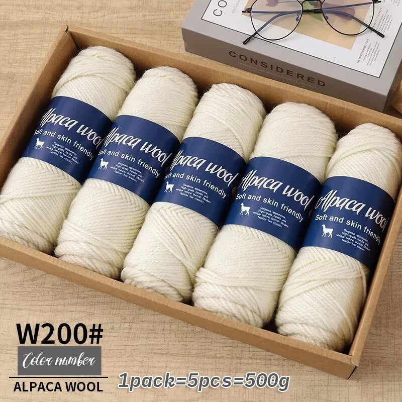 Fil de laine d'alpaga brut 500g avec mélange de polyester pour pulls chauds