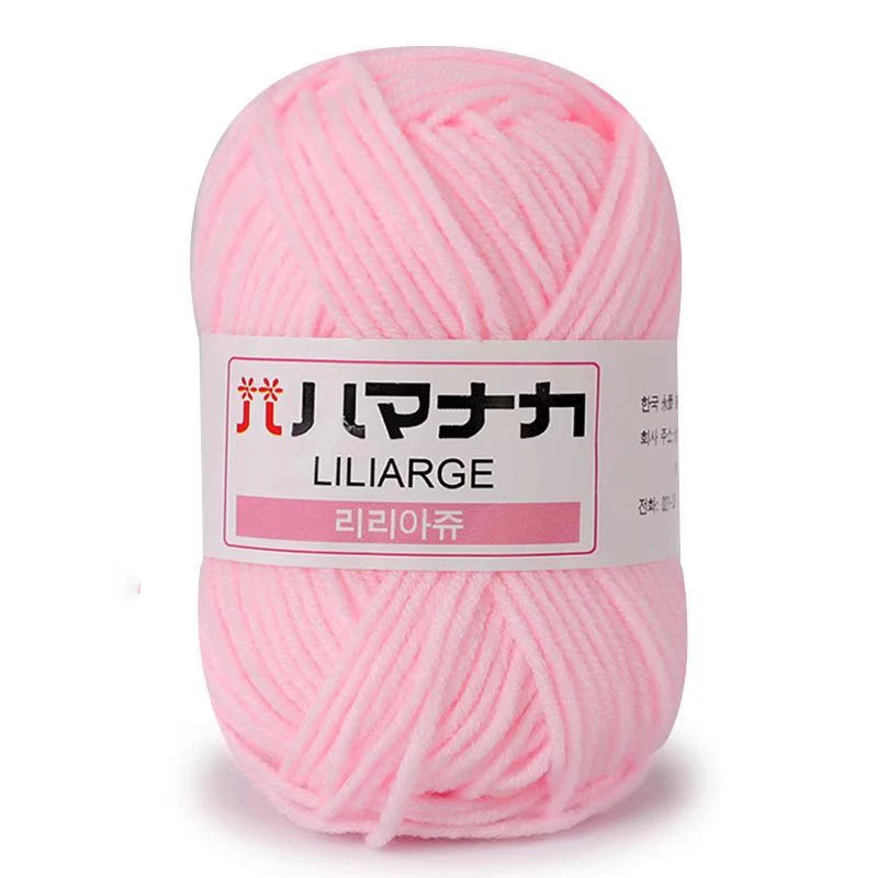 Fil de Coton Lait 4 Plis Anti-Peluche 25g Fil Doux pour Tricot et Crochet Foulards
