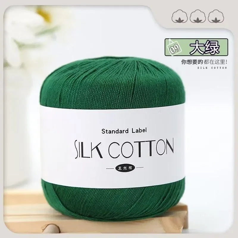 50g Fil à Crochet en Coton Soie Dentelle pour Tricots Bébé Doux Chaud Point de Croix