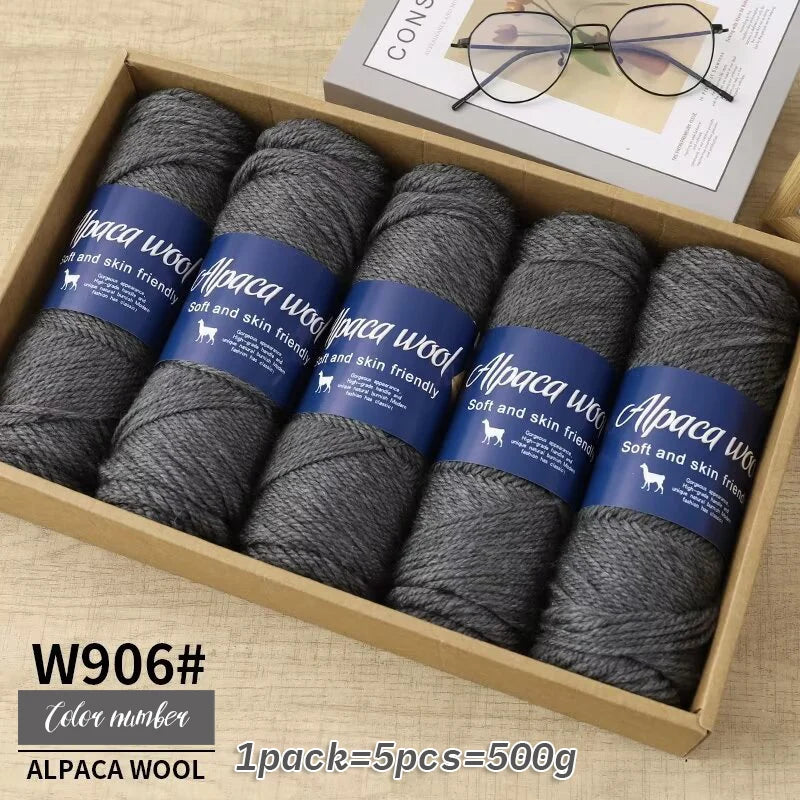Fil de laine d'alpaga brut 500g avec mélange de polyester pour pulls chauds