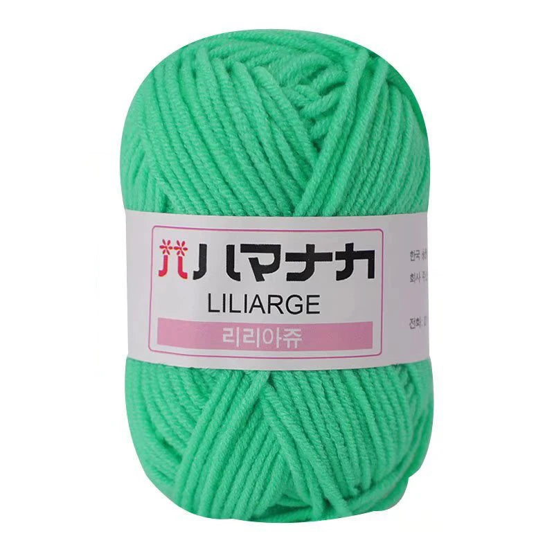 Fil de Coton Lait 4 Plis Anti-Peluche 25g Fil Doux pour Tricot et Crochet Foulards