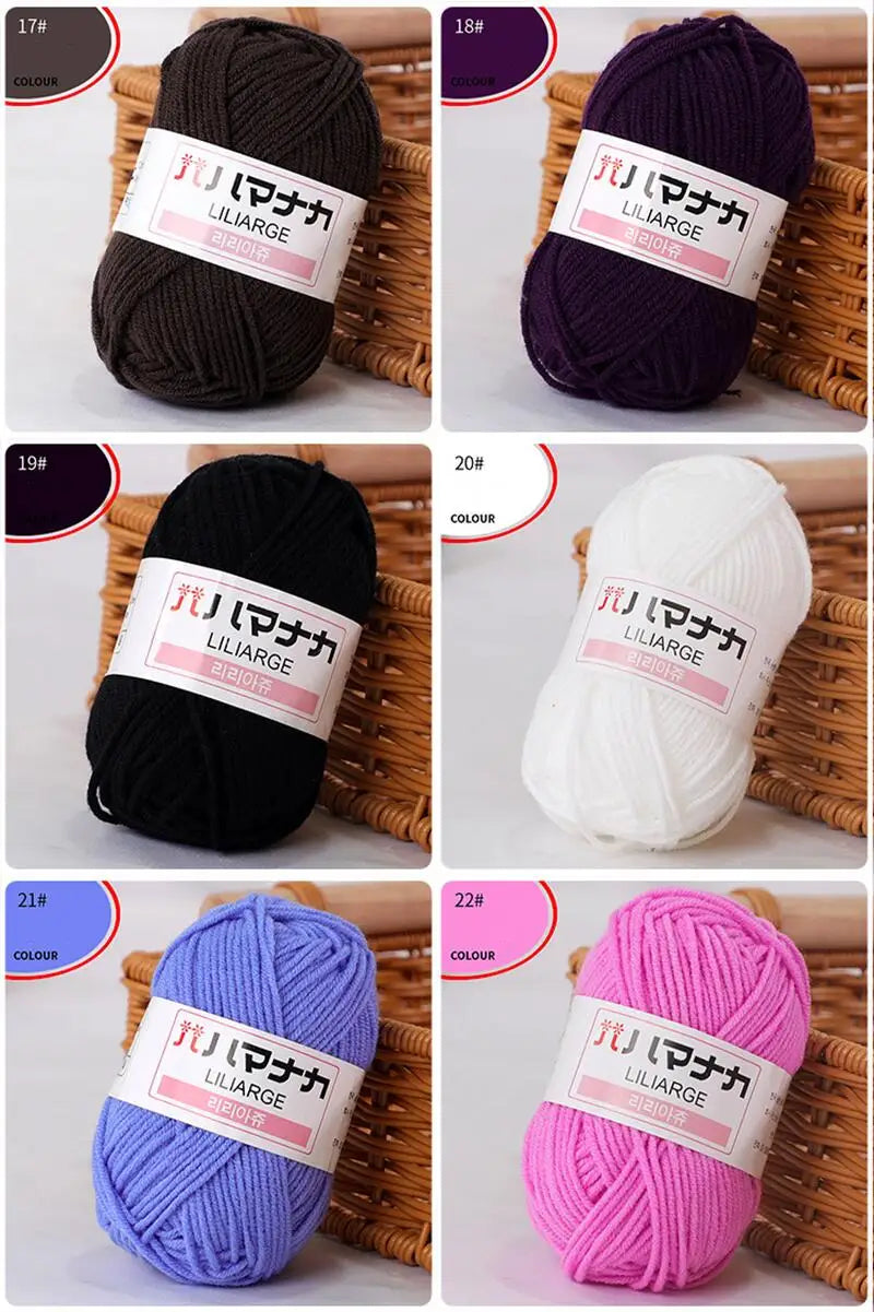 Milk Soft Baby Cotton Yarn 25G Velvet Thick Fiber For Knitting Crochet