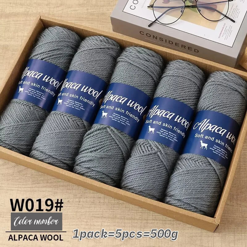 Fil de laine d'alpaga brut 500g avec mélange de polyester pour pulls chauds