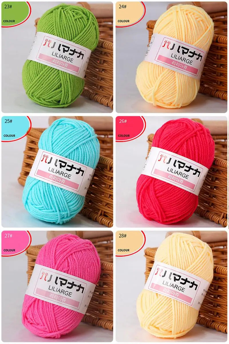 Milk Soft Baby Cotton Yarn 25G Velvet Thick Fiber For Knitting Crochet
