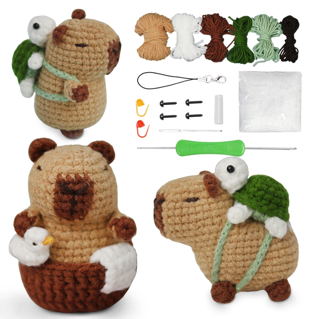 Capybara Crochet Kit For Beginners Cute Animal Crochet Set Christmas Gift