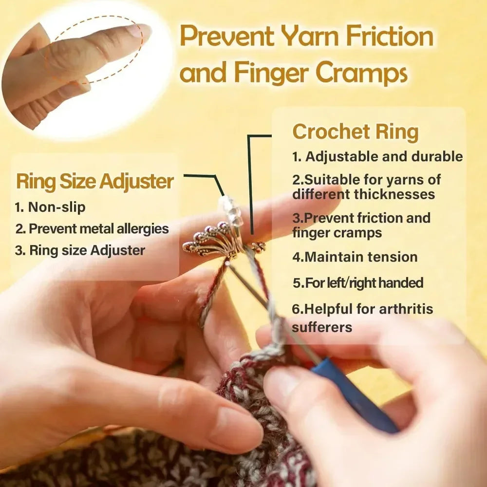 Adjustable Crochet Tension Ring For Beginners Cat Themed Yarn Guide Ring