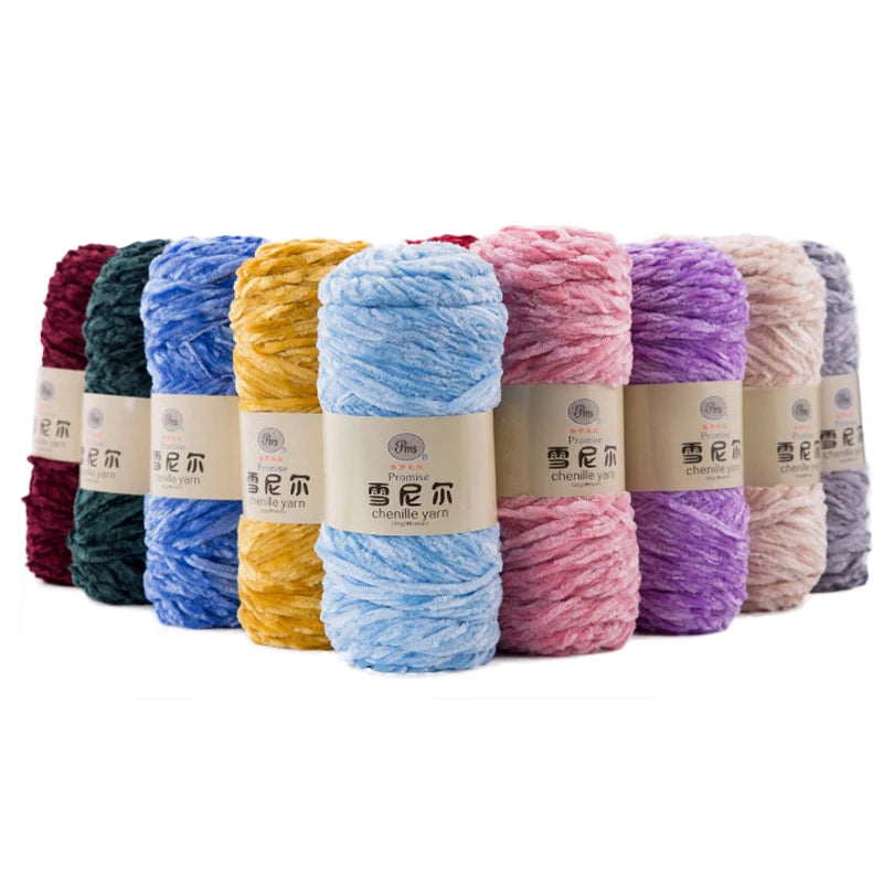 Velvet Polyester Yarn 100g 130m Amigurumi Plush Chenille for Knitting Dolphin