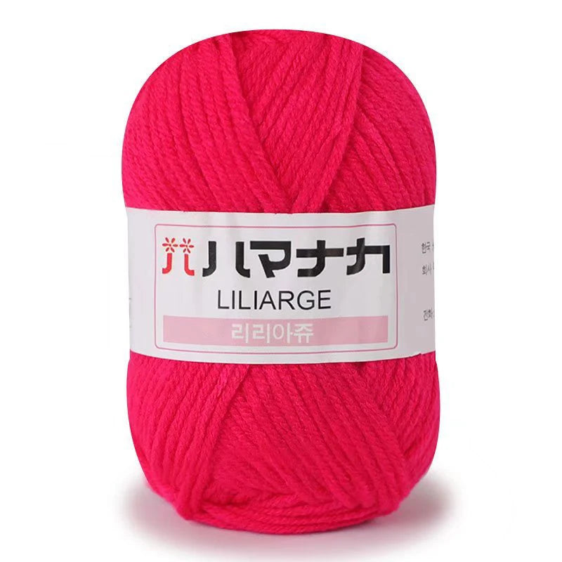 Fil de Coton Lait 4 Plis Anti-Peluche 25g Fil Doux pour Tricot et Crochet Foulards