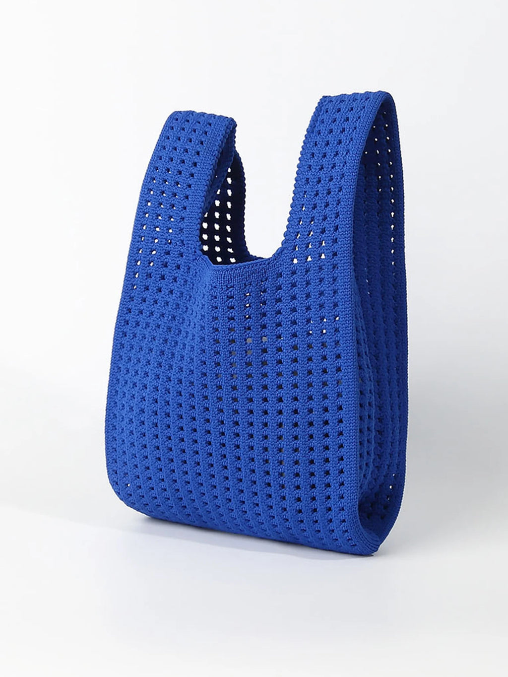 Handmade Knit Handbag Women Mini Shoulder Bag Casual Plaid Stripe Tote