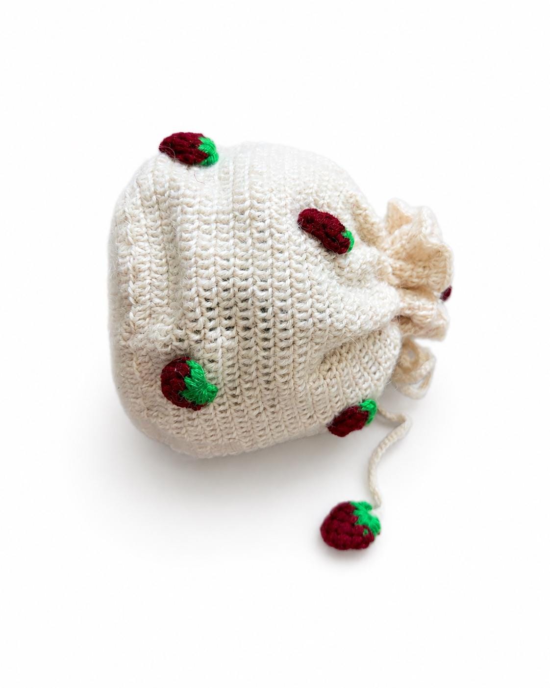 Stitch-by-Stitch Handmade Crochet Drawstring Bag, Floral Mini Bucket Purse + 2 Free Gifts