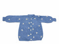 Stitch-by-Stitch Handmade Blue Knit Cardigan, Cream Leaf Balloon Sleeve Sweater + 2 Free Gifts